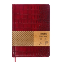 Ежедневник датированный 2024 A5 176 листов, deVENTE.Belcanto, твёрдая обложка из искусственной кожи с поролоном, ляссе, кремовый блок 70 г/м2, бордовый