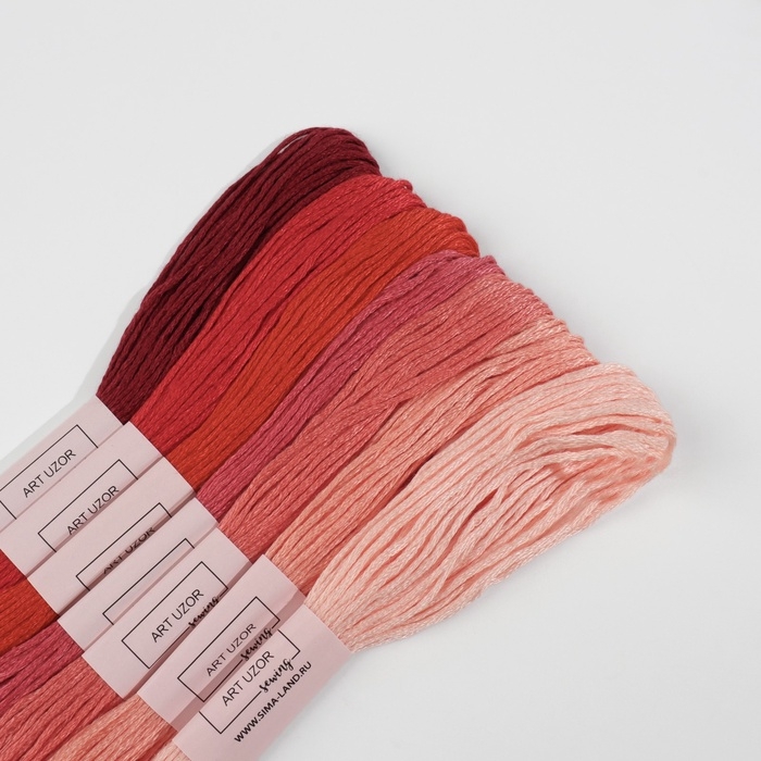 Набор ниток мулине, 8 ± 1 м, 7 шт, цвет красный спектр Набор ниток мулине, 8 ± 1 м, 7 шт, цвет красный спектр