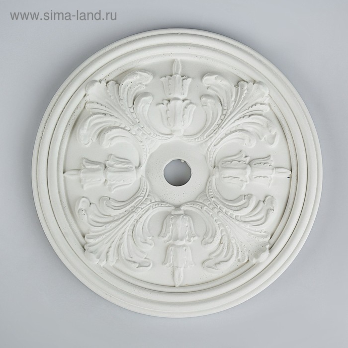 Гипсовая фигура Орнамент: Розетка, 25 х 25 х 2 см