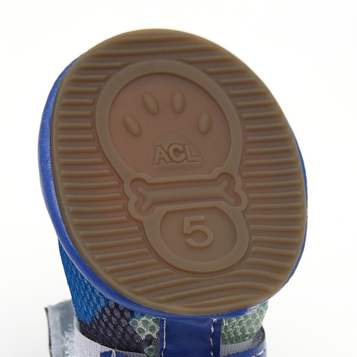 Ботинки для собак Ботинки для собак "Боец", набор 4 шт, размер 2 (подошва 4,5 х 3,7 см) камуфляж синий