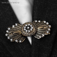 Зажим для кардигана &laquo;Перья&raquo;, цвет белый в чернёном золоте