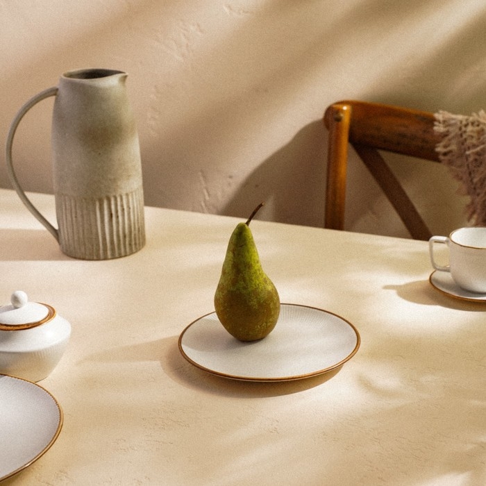 Тарелка обеденная фарфоровая SL Home &laquo;Волна в камне&raquo;, d=20,5 см, цвет белый