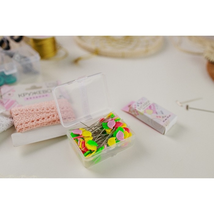 Булавки для квилтинга &laquo;Птичка&raquo;, 53 мм, 100 шт, цвет разноцветный