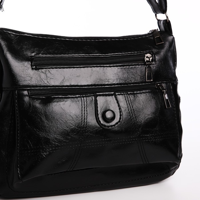 Сумка женская на одно плечо, на молнии, цвет чёрный Сумка женская на одно плечо, на молнии, цвет чёрный