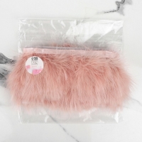 Тесьма с перьями марабу, 8-10 см, 5 &plusmn; 0,5 м, цвет пудровый