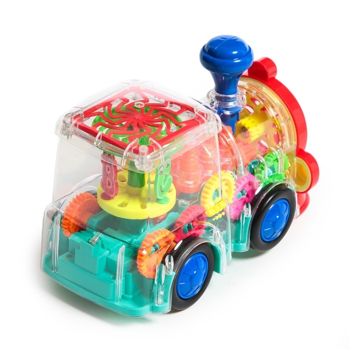 Паровоз &laquo;Шестерёнки&raquo;, световые и звуковые эффекты, работает от батареек