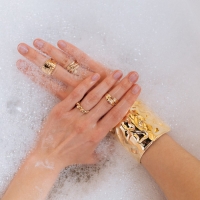 Кольцо &laquo;Листья&raquo; дуэт, цвет золото, безразмерное