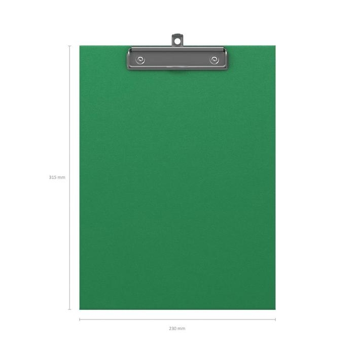 Планшет с зажимом А4, 2 мм, ErichKrause Standard, бумвинил, зеленый