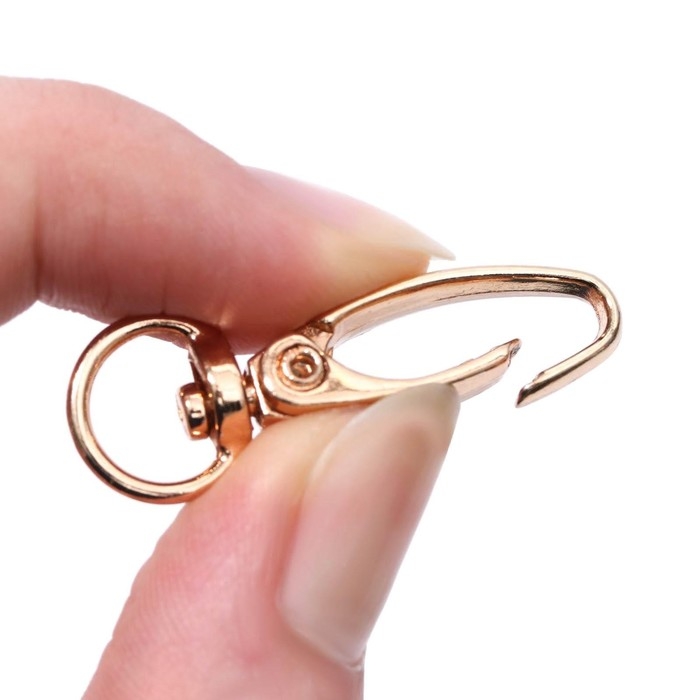 Карабин металлический, 36&times;12 мм / 9.5&times;1.4 мм, 5 шт., цвет золотой