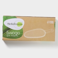 Блюдо фарфоровое для подачи с бамбуковой ручкой BellaTenero, 36,5&times;16&times;2 см, цвет белый