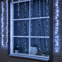 Гирлянда &laquo;Водопад&raquo; 2 &times; 1.5 м, IP44, тёмная нить, 400 LED, свечение белое, 8 режимов, 220 В
