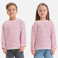 Лонгслив детский в полоску KAFTAN, размер 36 (134-140 см), цвет белый/красный Лонгслив детский в полоску KAFTAN, размер 36 (134-140 см), цвет белый/красный