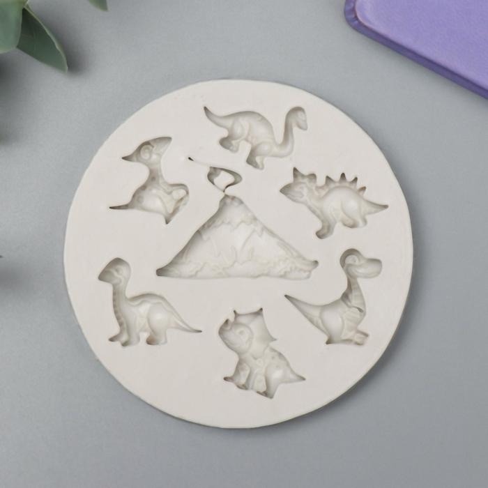 Молд силикон Молд силикон "Динозаврики и вулкан" 7 предметов 1х7,3х7,3 см