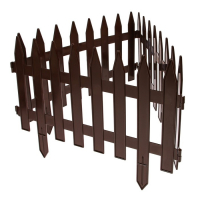 Ограждение декоративное, 35 &times; 210 см, 5 секций, пластик, коричневое, GOTIKA, Greengo
