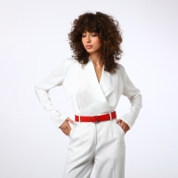 Ремень женский, ширина 3,5 см, пряжка серебро, цвет красный Ремень женский, ширина 3,5 см, пряжка серебро, цвет красный