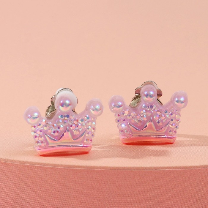 Клипсы детские &laquo;Выбражулька&raquo; корона, цвет МИКС