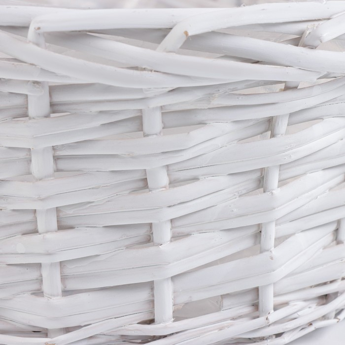 Набор корзин &laquo;Плетёнка&raquo;, белый, 3 шт, 28&times;14/45 см, 24&times;13/41 см, 19&times;11/37 см, ива