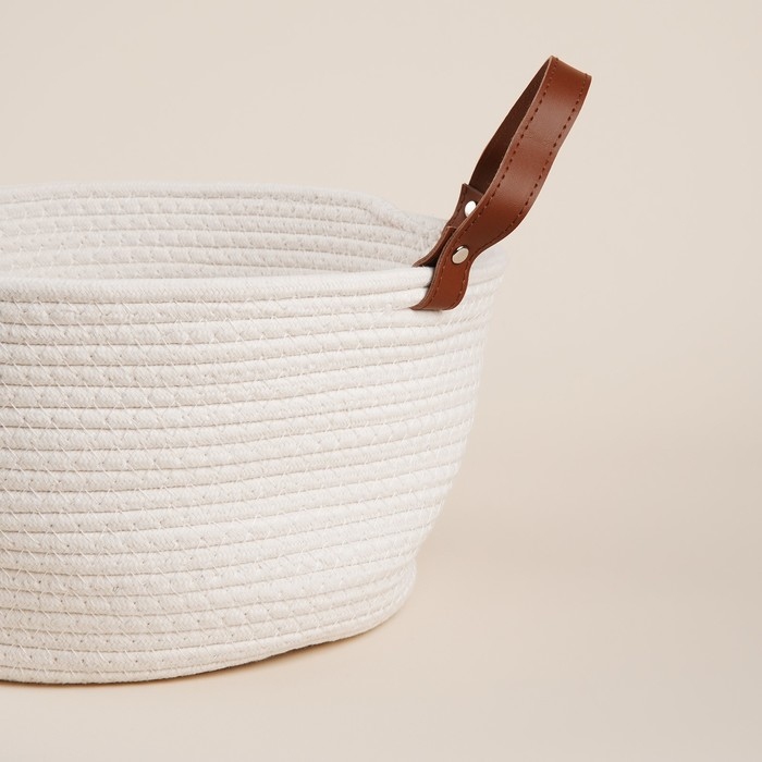 Корзина для хранения SL Home &laquo;Луиза&raquo;, плетёная ручной работы, 33&times;33&times;16 см, цвет белый