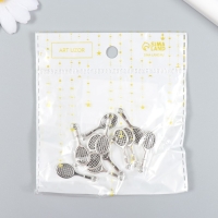 Декор для творчества металл "Ракетка" набор 12 шт серебро 1х2,8 см Декор для творчества металл "Ракетка" набор 12 шт серебро 1х2,8 см