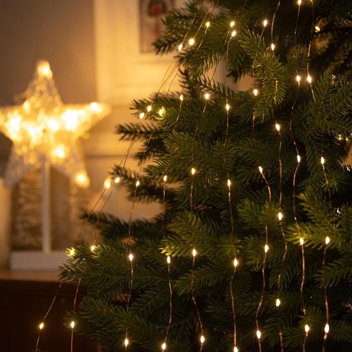 Гирлянда &laquo;Конский хвост&raquo; 10 нитей по 1.5 м, IP20, медная нить, 150 LED, свечение тёплое белое, 12 В