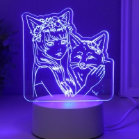 Светильник "Лисица" LED RGB от сети RISALUX 9,5х16,7х18,5 см