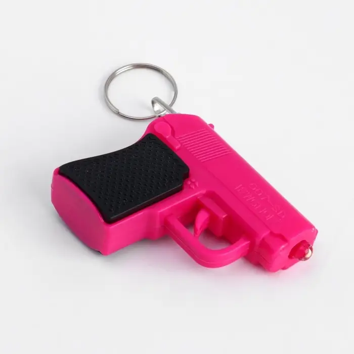 Фонарик брелок для ключей на кольце &laquo;Пистолет&raquo;, 3&times;AG3, МИКС