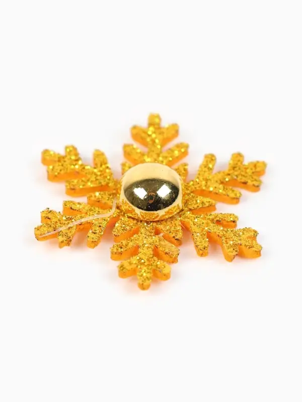 Снежинка "Золото" 3 &times; 3 см (набор 10 шт)