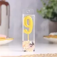 Свеча в торт на шпажке &laquo;Цифра 9&raquo;, золотая, 4.5&times;2.5 см