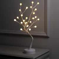 Светодиодный куст &laquo;Жемчужины&raquo; 45 см, 24 LED, постоянное свечение, батарейки ААх3 (не в комплекте), USB, свечение тёплое белое