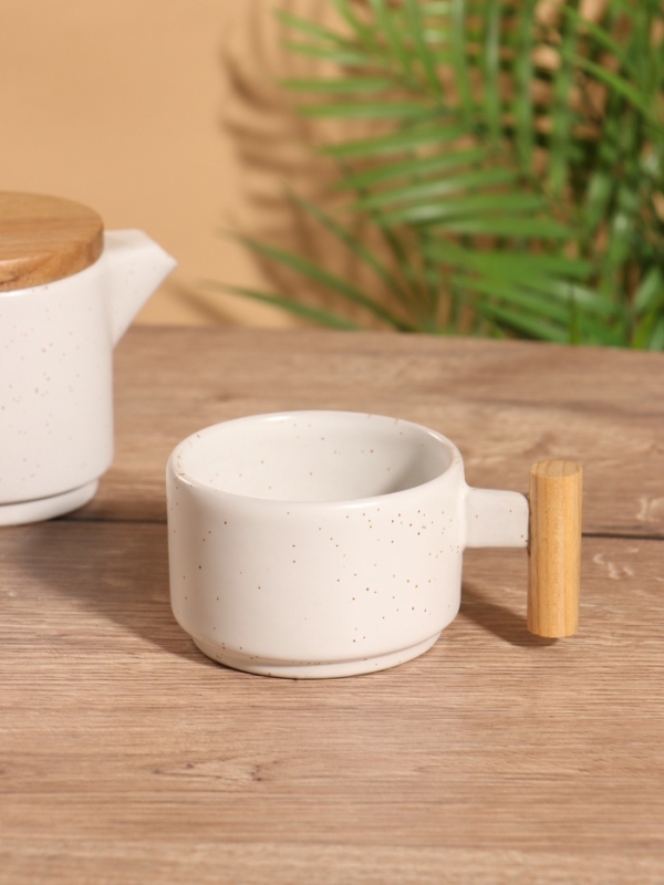 Набор для чаепития &laquo;Атика&raquo; керамический, белый, чайничек + кружка