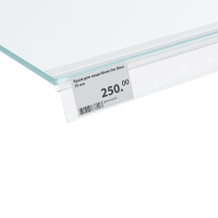 Ценникодержатель для крепления на стеклянные полки, 100&times;4&times;3,9 см, цвет прозрачный