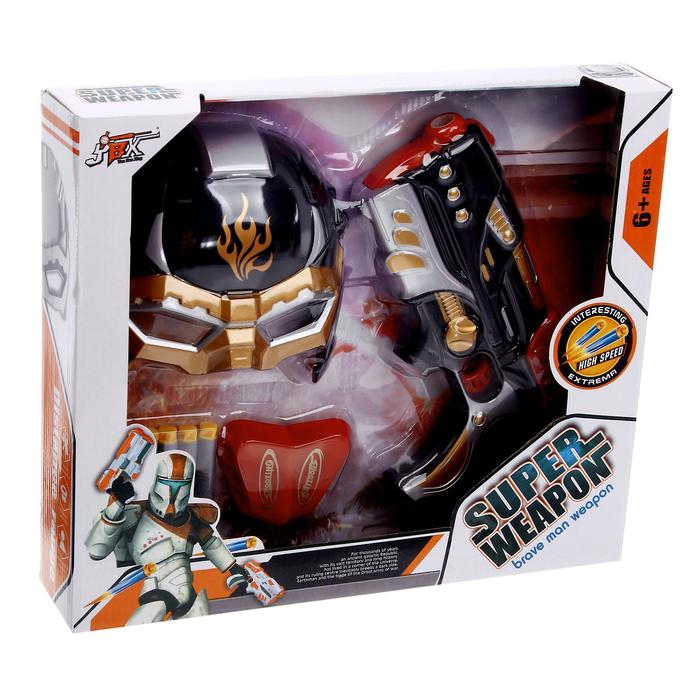 Набор игровой «Супергерой», маска, пистолет с пулями, мишень, цвета МИКС Набор игровой «Супергерой», маска, пистолет с пулями, мишень, цвета МИКС