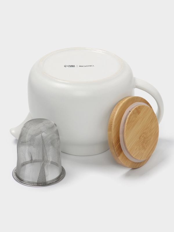 Чайник заварочный с ситом 1,1 л, Magistro, белый