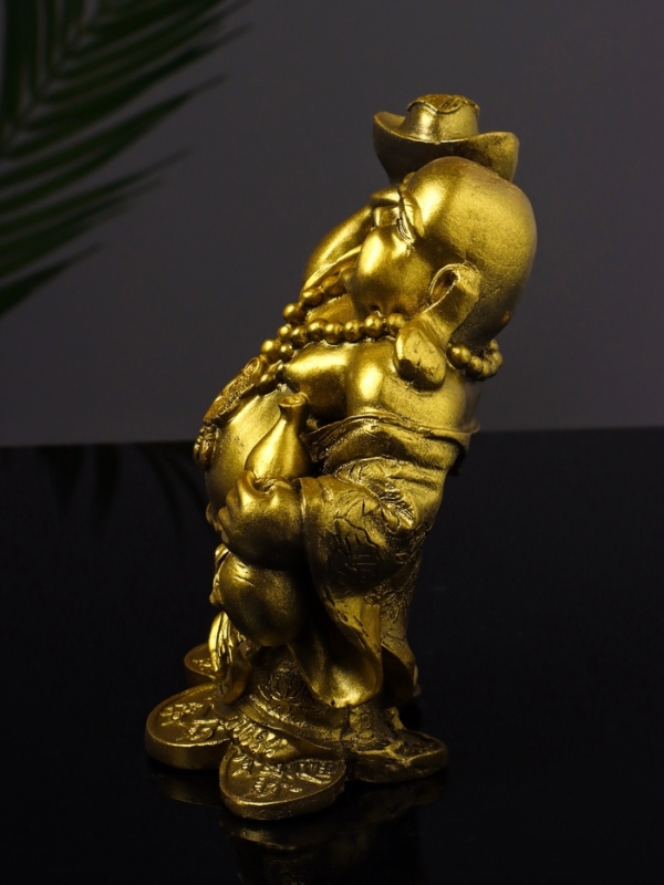 Статуэтка Статуэтка "Хотей со слитком" 15 см, цвет золото