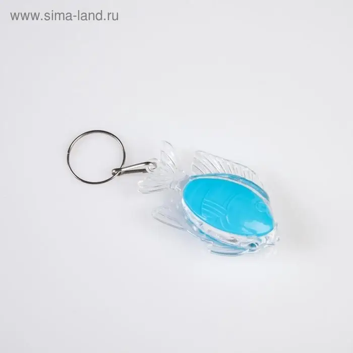 Фонарик брелок для ключей на кольце &laquo;Рыбка&raquo;, 1 режим, 2&times;AG13, 3.5&times;5.5 см, МИКС