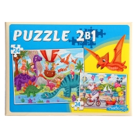 Макси-пазлы 2 в 1 «Единороги + динозавры №4», 24 и 24 элементов Макси-пазлы 2 в 1 «Единороги + динозавры №4», 24 и 24 элементов