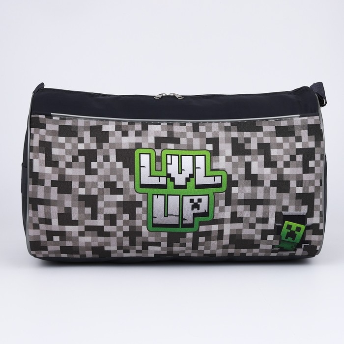 Сумка детская спортивная для мальчика &laquo;Пиксели&raquo;, 40х21х24 см, цвет серый