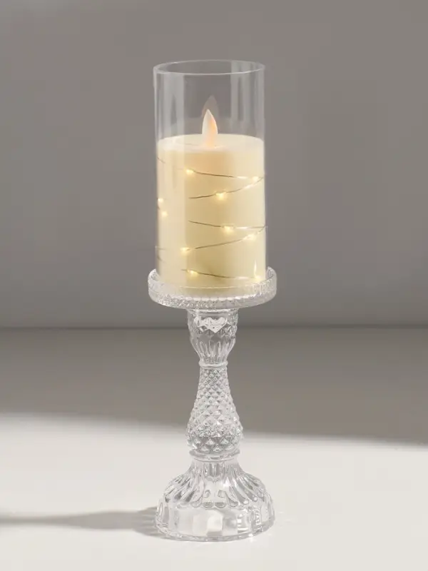 Подсвечник стекло "Монпелье" прозрачный d=8 см 8,8х8,8х18 см