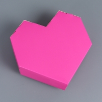 Коробка самосборная сердце, 17 х 17 х 6 см, розовая Коробка самосборная сердце, 17 х 17 х 6 см, розовая