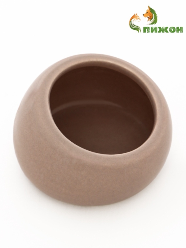 Миска керамическая для грызунов со скошенным краем 30 мл  5,7 х 5,7 х 3,5 см, серая