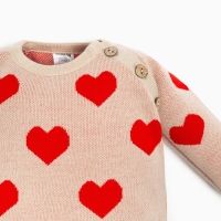 Комбинезон вязаный Крошка Я &laquo;Сердечки&raquo;, рост 86-92 см