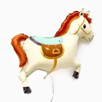 Воздушный шар фольгированный 28" "Лошадка", цвет белый