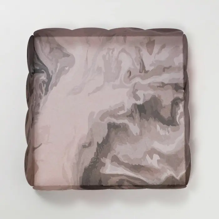 Коробочка для печенья, "Мраморные реки", 15 х 15 х 3 см