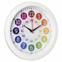 Часы настенные "Время учиться", детские, развивающие, d-29см, белые