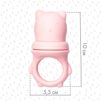 Ниблер для прикорма &laquo;Мишка&raquo; с силиконовой сеточкой, цвет розовый