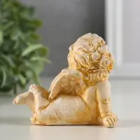 Фигура гипс "Ангел на животе лежит" 6х8 см, позолота