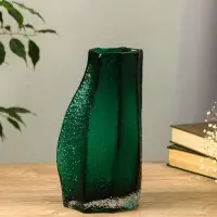 Ваза стекло настольная "Дженис" 25х12х8 см, зелёный