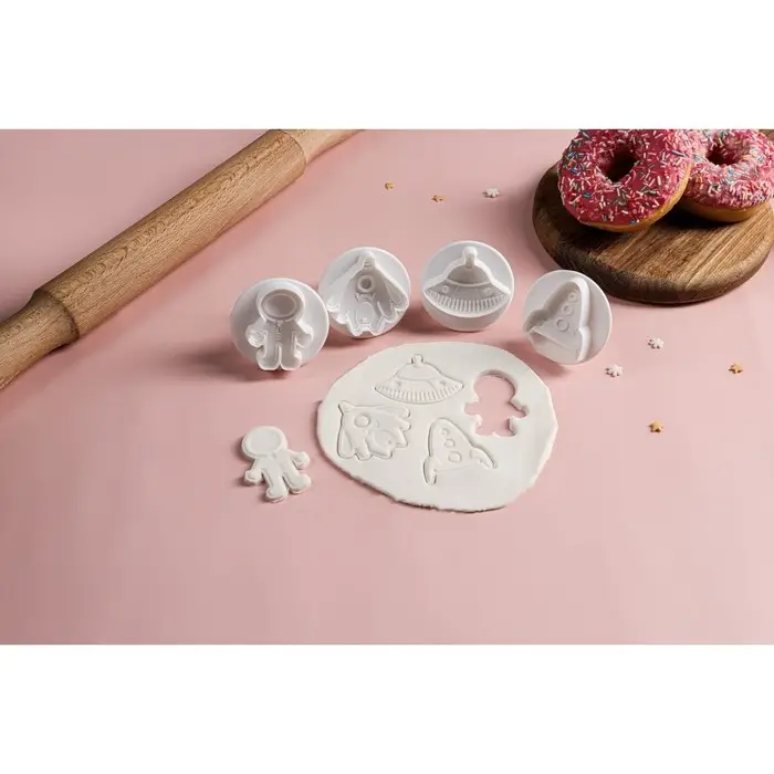 Плунжеры кондитерские Доляна &laquo;НЛО&raquo;, набор 4 шт., пластик, белые