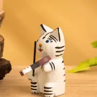 Сувенир &laquo;Кот скрипач&raquo;, 3.5&times;8&times;8 см, дерево, белый