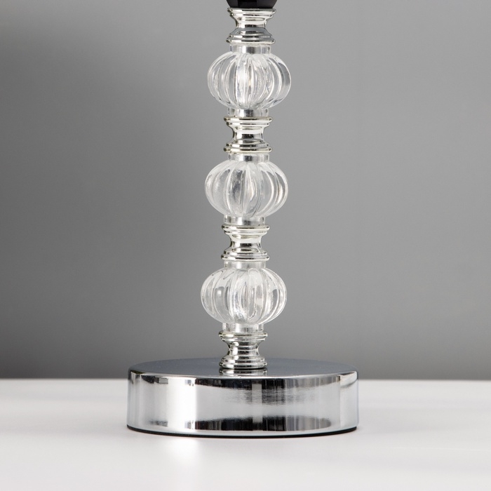 Настольная лампа с абажуром RISALUX «Реймо», Е14, 40 Вт, хром, 18×18×33.5 см Настольная лампа с абажуром RISALUX «Реймо», Е14, 40 Вт, хром, 18×18×33.5 см